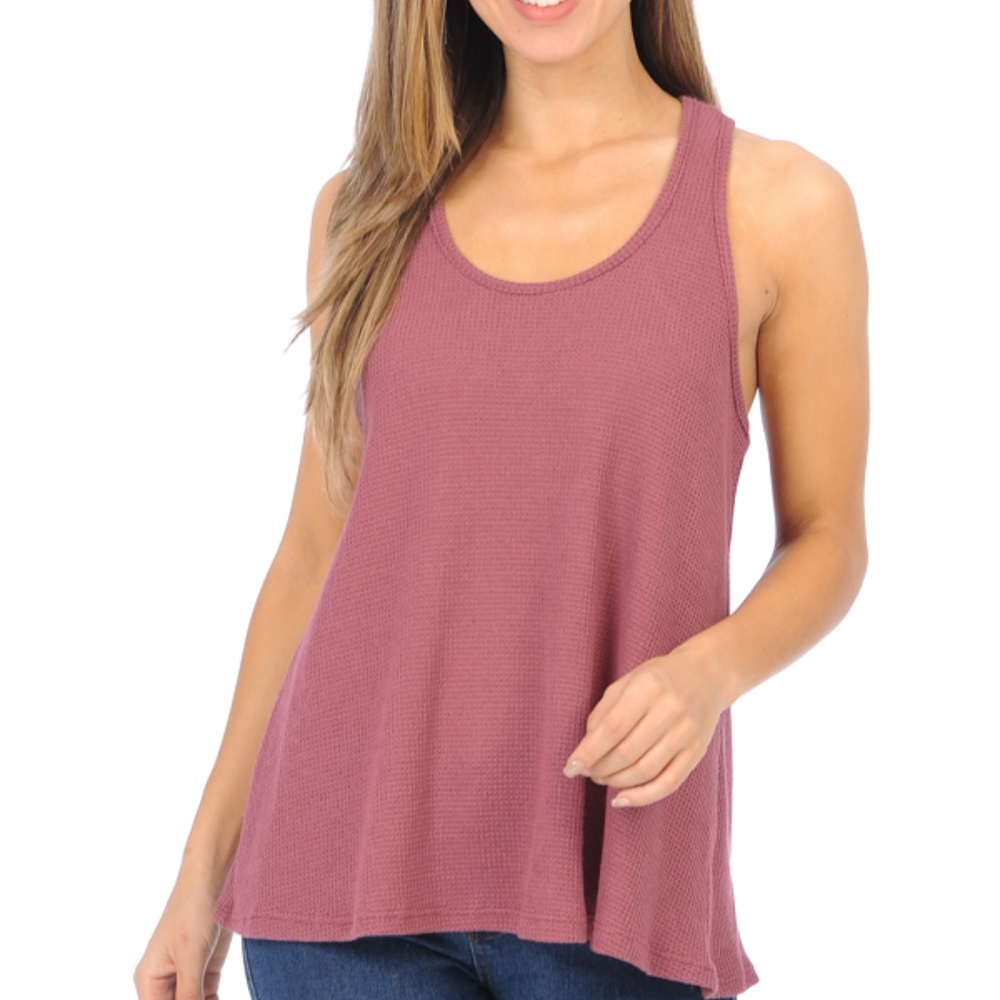 Mauve Tricot Racerback Tank Top